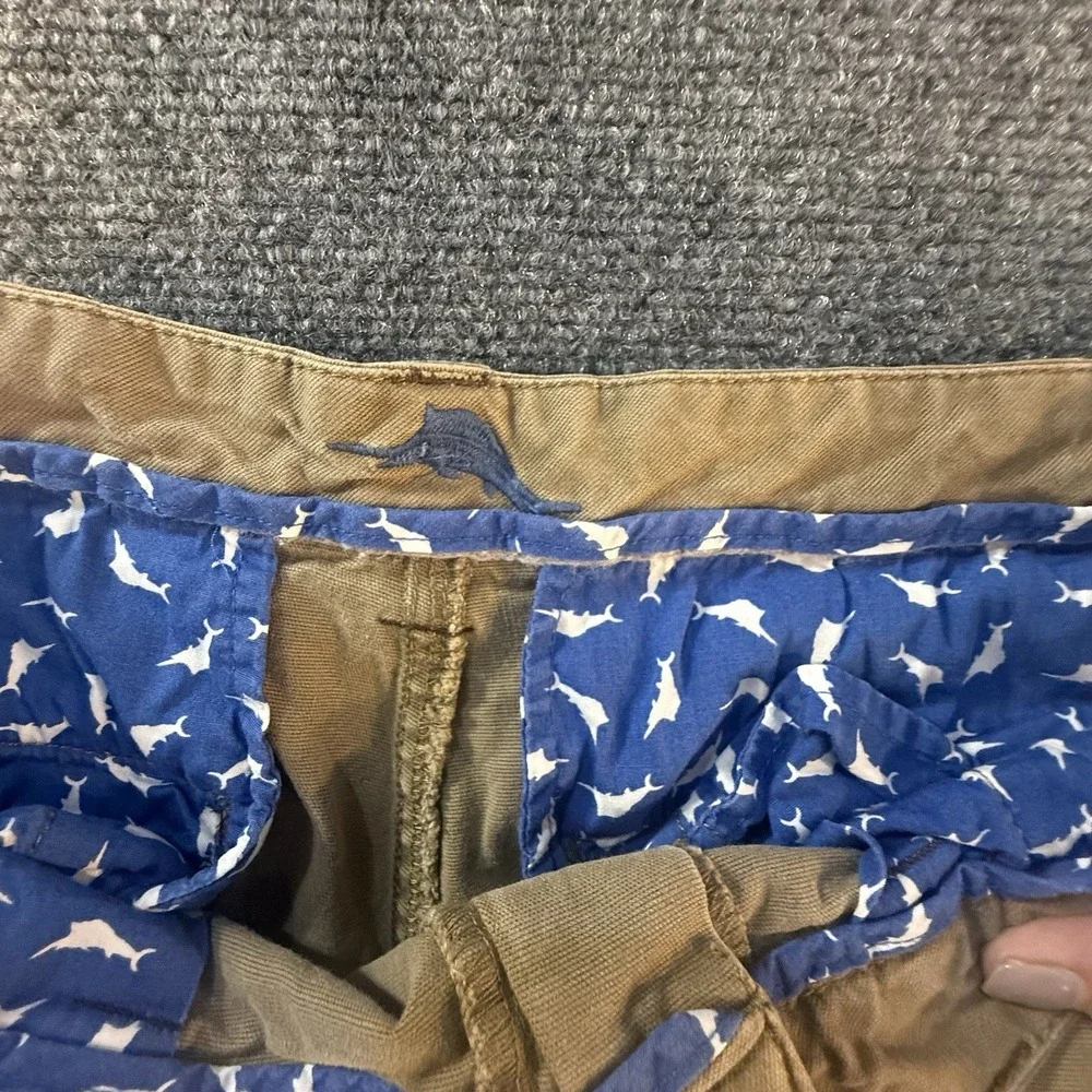 Tommy Bahama Cargo Shorts Mens 35 Khaki Tan Stretch Tencel Cotton Casual - Picture 13 of 14